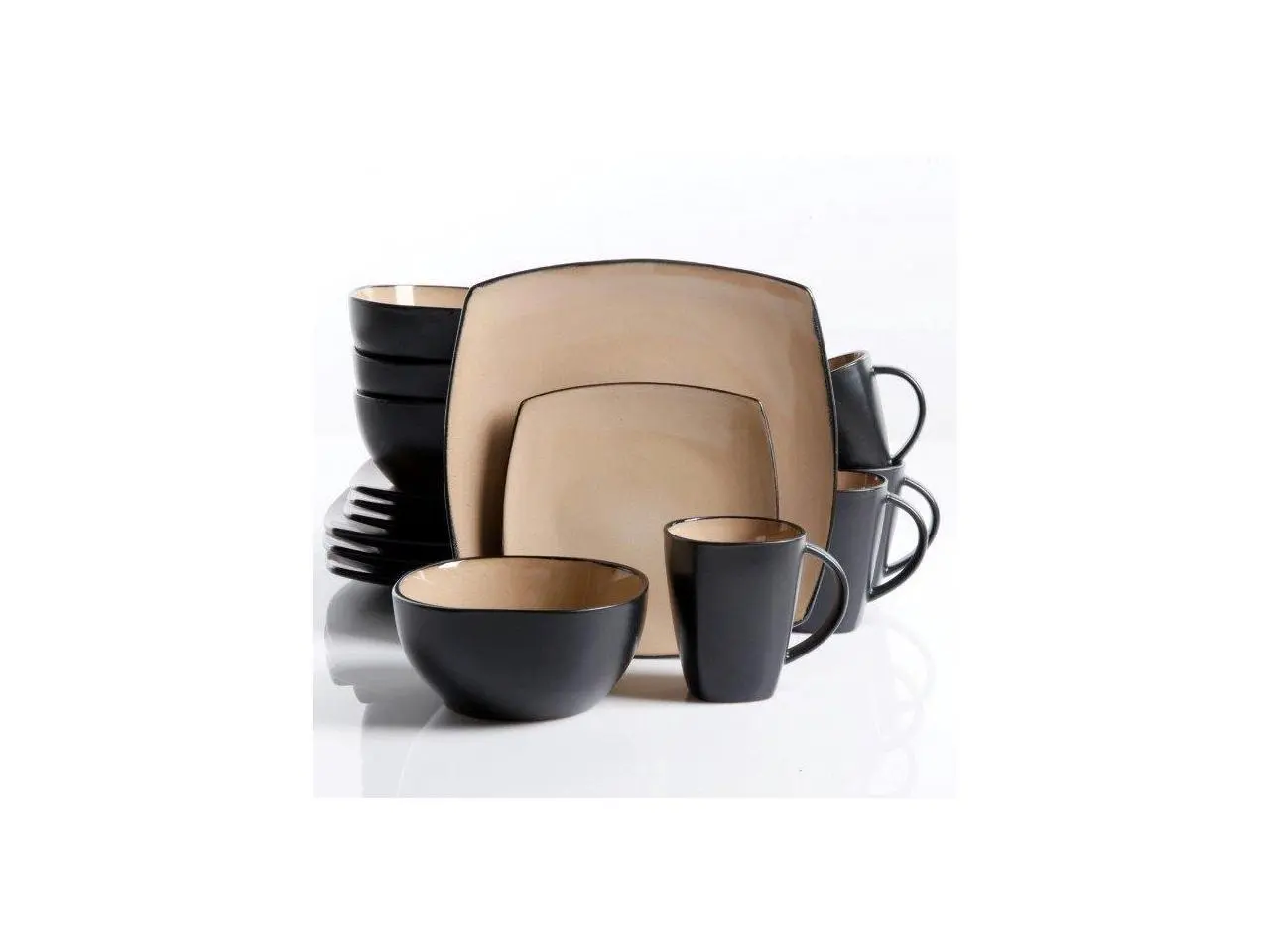 Gibson 69467.16 Home Soho Lounge Dinnerware Set, Taupe