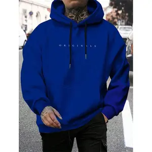 Men's Casual Letter Printed Hooded Sweatshirt With Drawstrings
