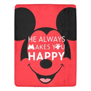 DISNEY CLASSIC Mickey Mouse Throw Blanket, Soft Cozy All-Season Camping & Travel Blanket with Vibrant Floral Print, Durable Lightweight for Outdoor Adventures, He Makes You Happy
