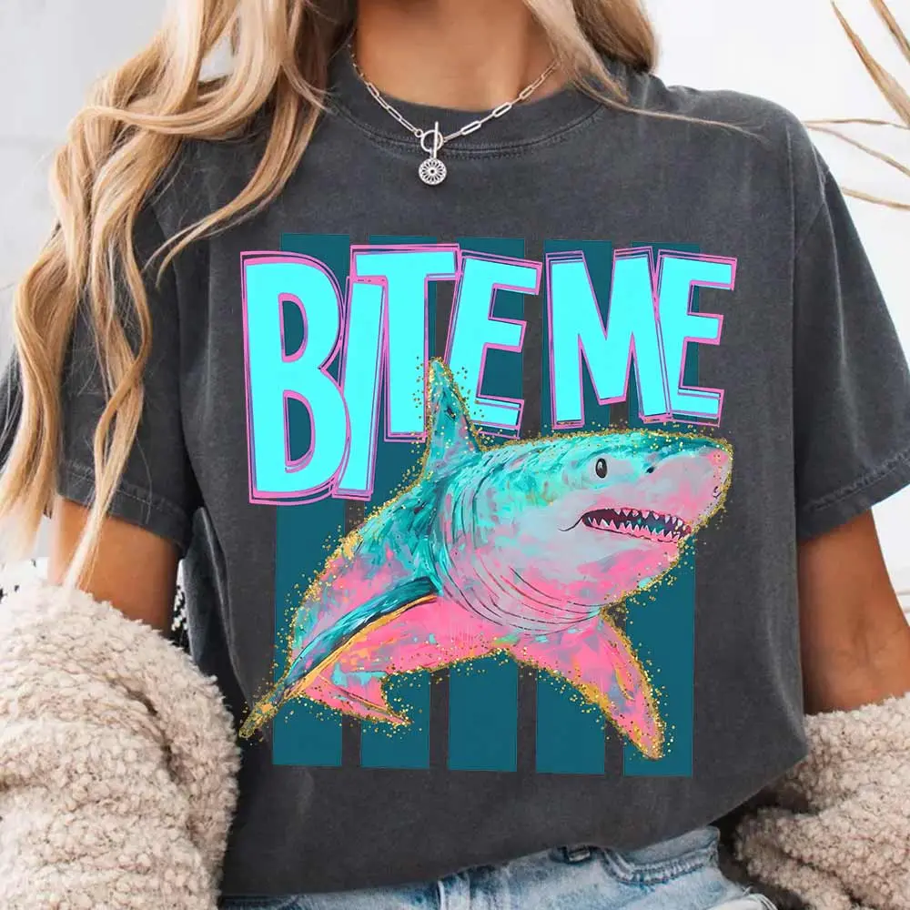 Bite Me Comfort Color Shirt, Funny Shirt, Summer Shirt, Great White Shark Cruise, Trending - ytk10085