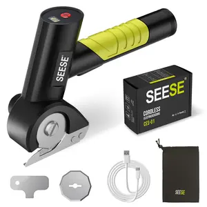 SEESE Cordless Rechargeable Electric Scissors – Portable Cutter for Fabric, Cardboard, Leather, Carpet & Crafting Sewing Tools SEESE Cordless Rechargeable Electric Scissors – Portable Cutter for Fabric, Cardboard, Leather, Carpet & Crafting Sewing Tools