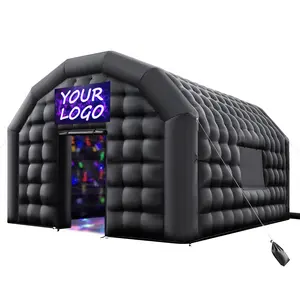 VEVOR Inflatable Nightclub, 16.4 x 13.1 x 12.5 ft Inflatable Party Tent with 680W Blower & Sandbag, Ventilated Blow up Night Club with 2 Windows, Air Cube House for Event Birthday Wedding Party