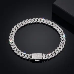 Iced Cuban Link Bracelet Men 6mm, 5A+ Zirconia Tennis Chain, Silver-Plated Waterproof Tarnish Resistant Hip Hop Jewelry by DRKSYDE — 7 Inch