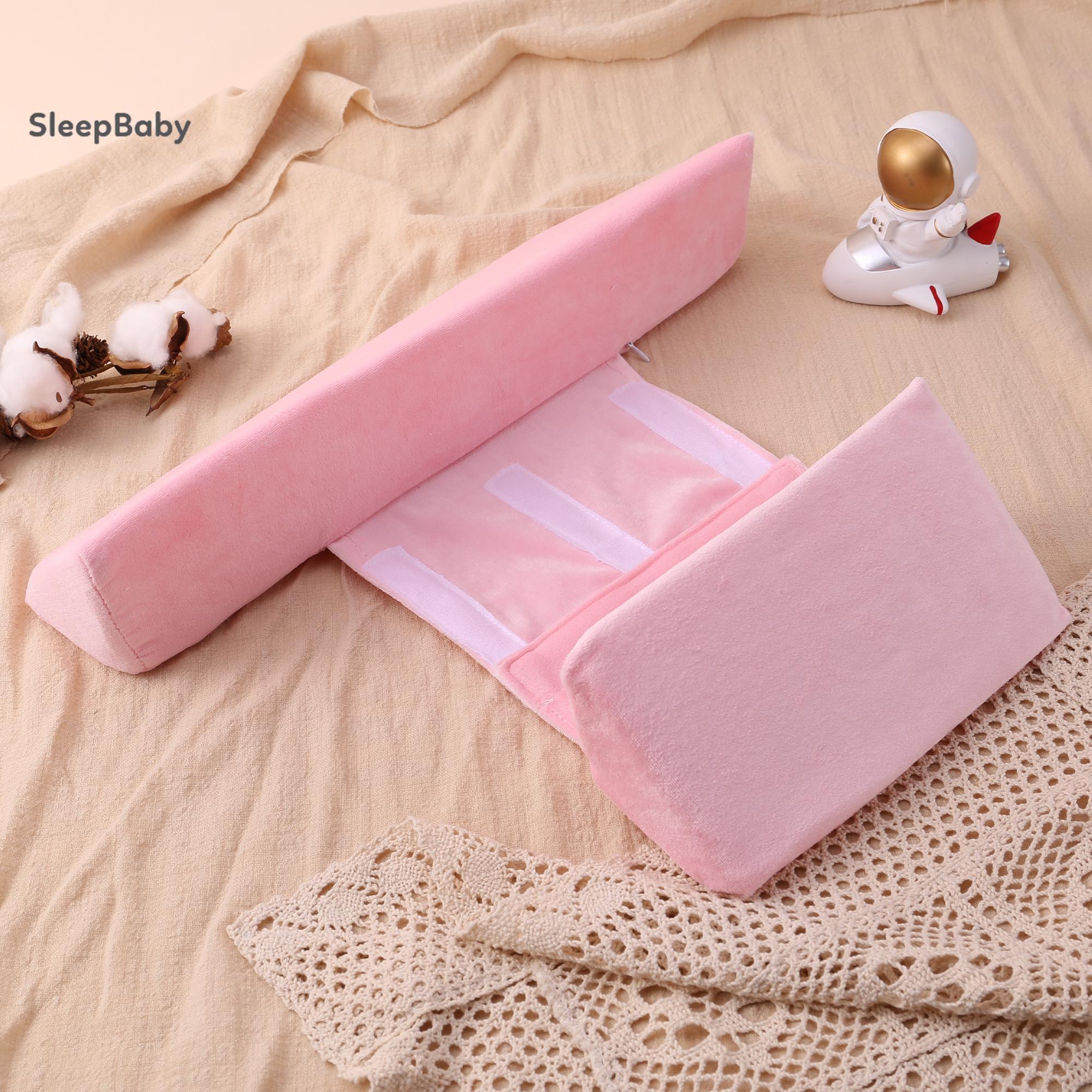 Baby Side Pillow, 45° Inclined Triangle Support Pillow With Invisible Zipper, Removable Pillowcase New Boppy Pillow Nursing（White）