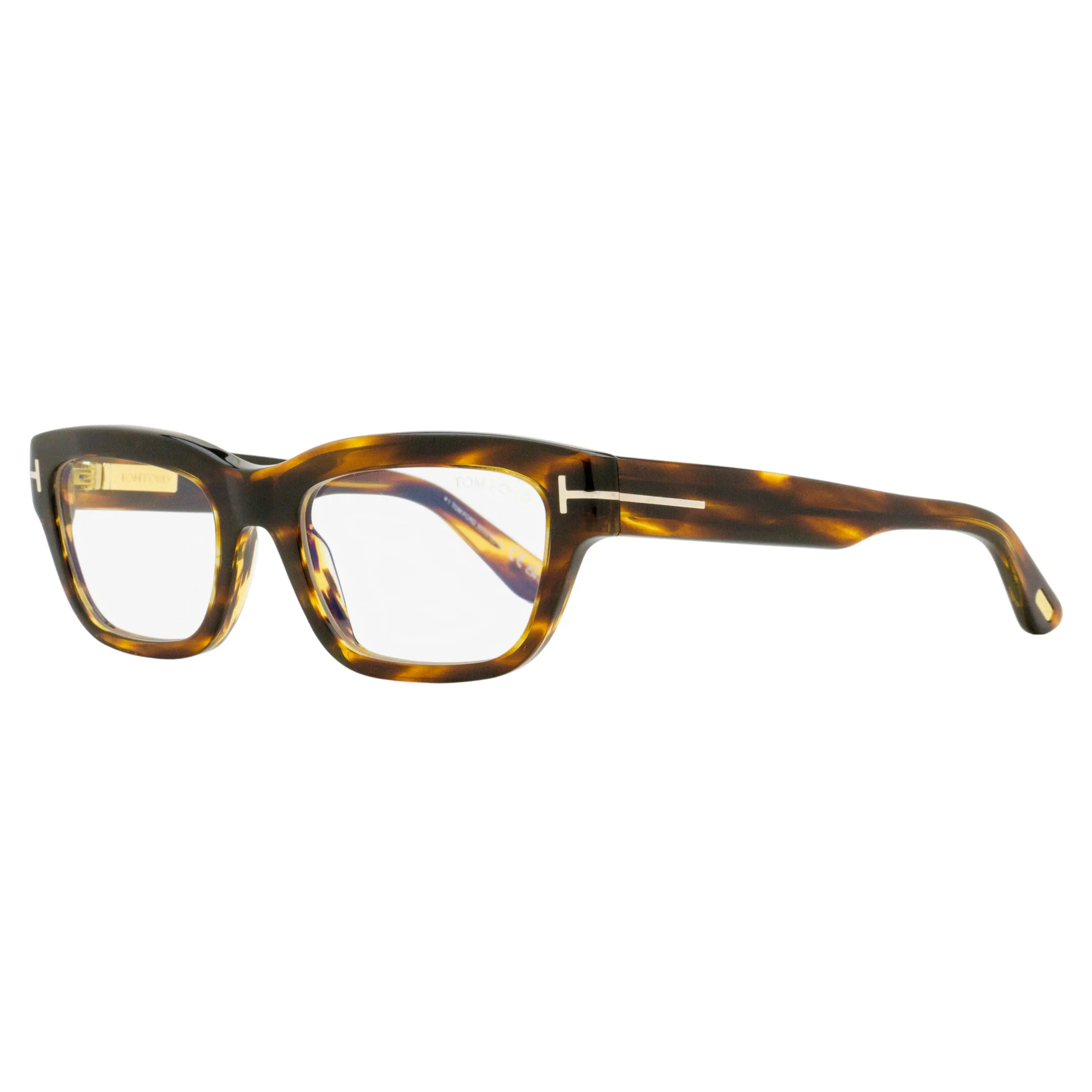 Tom Ford Blue Block Rectangular Eyeglasses TF6045-B 055 Colored Havana 52mm FT6045