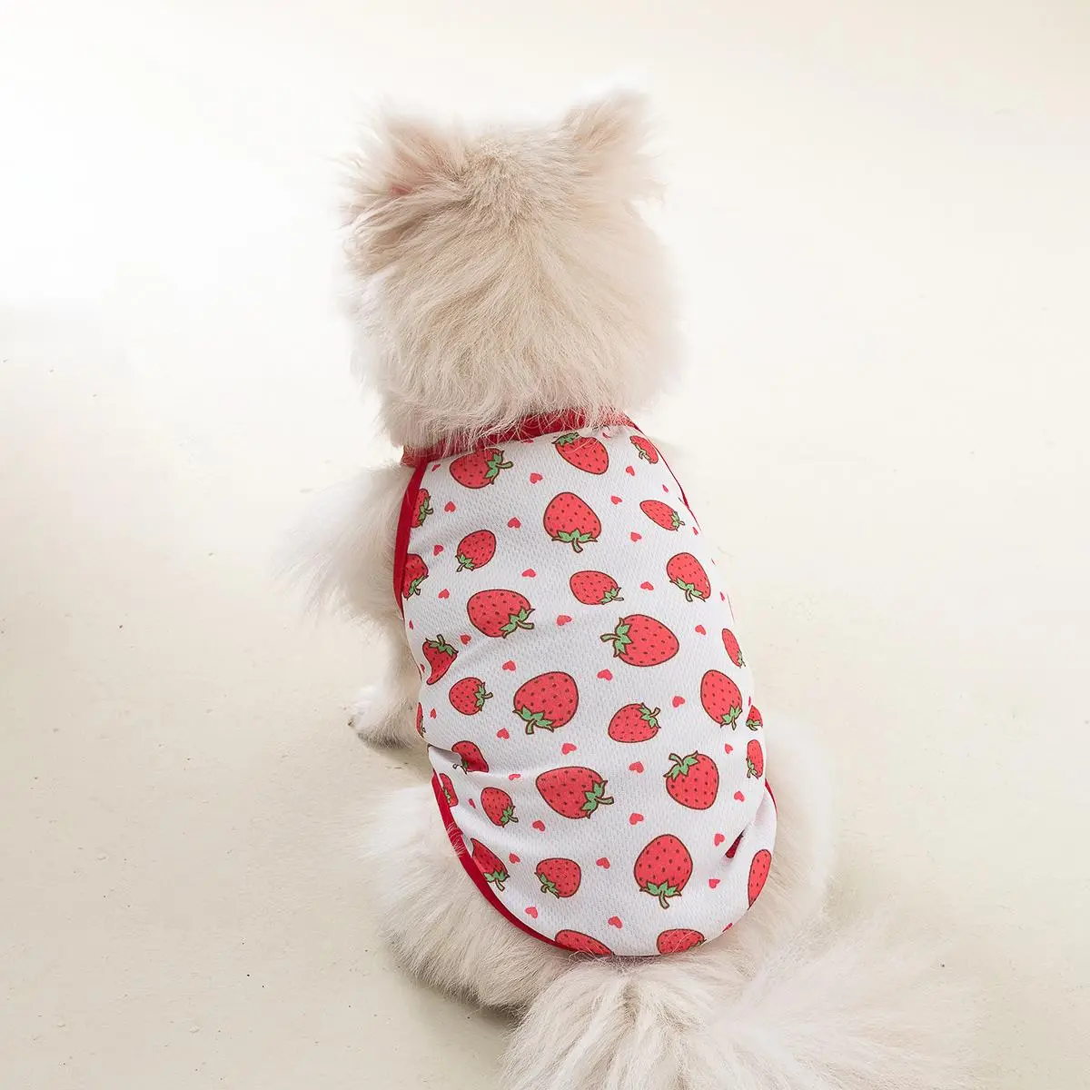 Cartoon Strawberry Pattern Pet Vest, Fashion Camisole Dog Clothes for Small Pets Dogs & Cats, Dog Vest Sleeveless Dog Shirt, Pet Clothes Dog Apparels