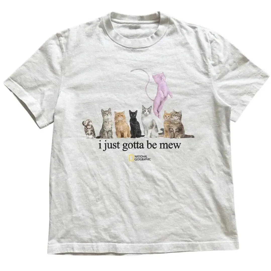 Cat "I just gotta be mew" T-Shirt, Animal Tee, Gifts Shirt, Unisex Vintage Graphic Tees Gothic Grunge Emo Scene Amity Affliction Style Clothes Men Women Streetwear