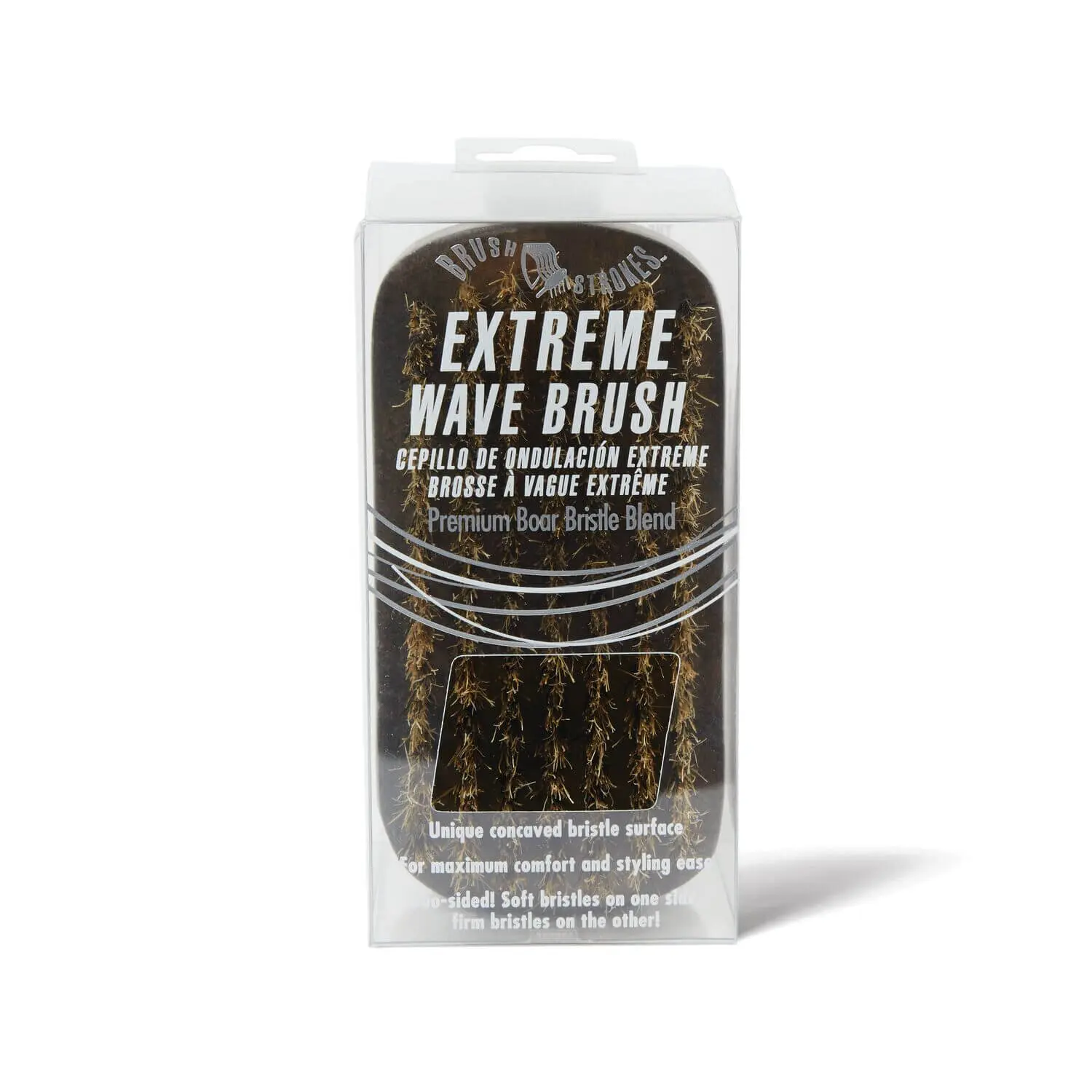 Brush Strokes DuoSided Wave Brush, Beard Grooming and Shaping, Soft and Stiff Boar Blend