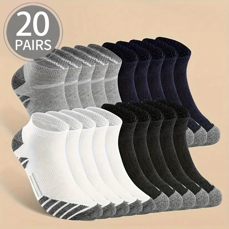 Women's Performance Sporty Socks, 20-Pair Moisture-Wicking Breathable Comfortable Athletic Socks for Outdoor Fitness, Running, Performance Socks