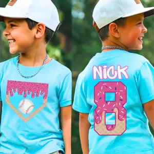 Youth And Adult Personalized Boy Baseball Shirt, Custom Baseball Shirts for Youth Bulk Team Gift, Ice Cream Tee, Easter Basket Gift, Baseball TShirt,Gift for Boys Girls, toddler youth shirt, kids clothing, Family shirt, birthday gift, summer outfit