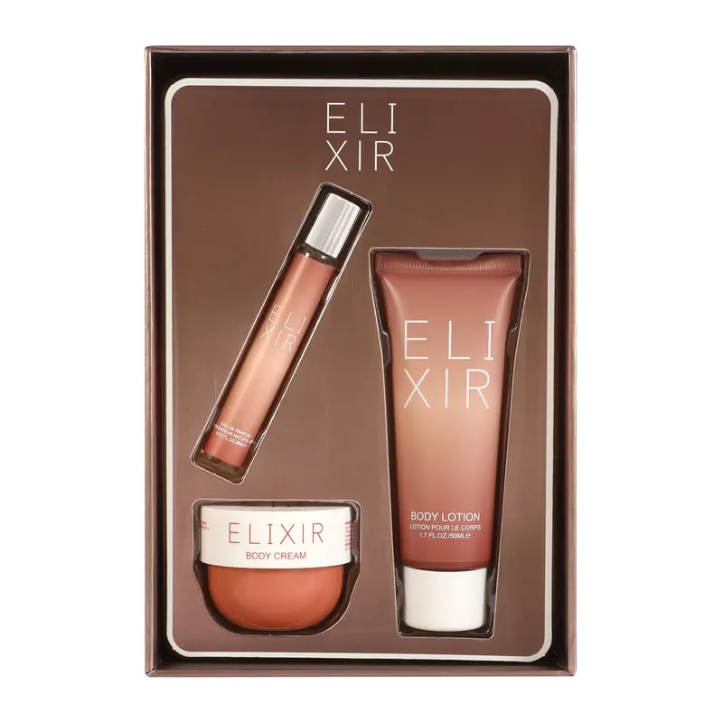 Elixir Set of Perfume Eau De Parfum 8Ml/0.27fl.oz., Body Cream 30g/1.06fl.oz., and Body Lotion 50Ml/1.7fl.oz. for Women