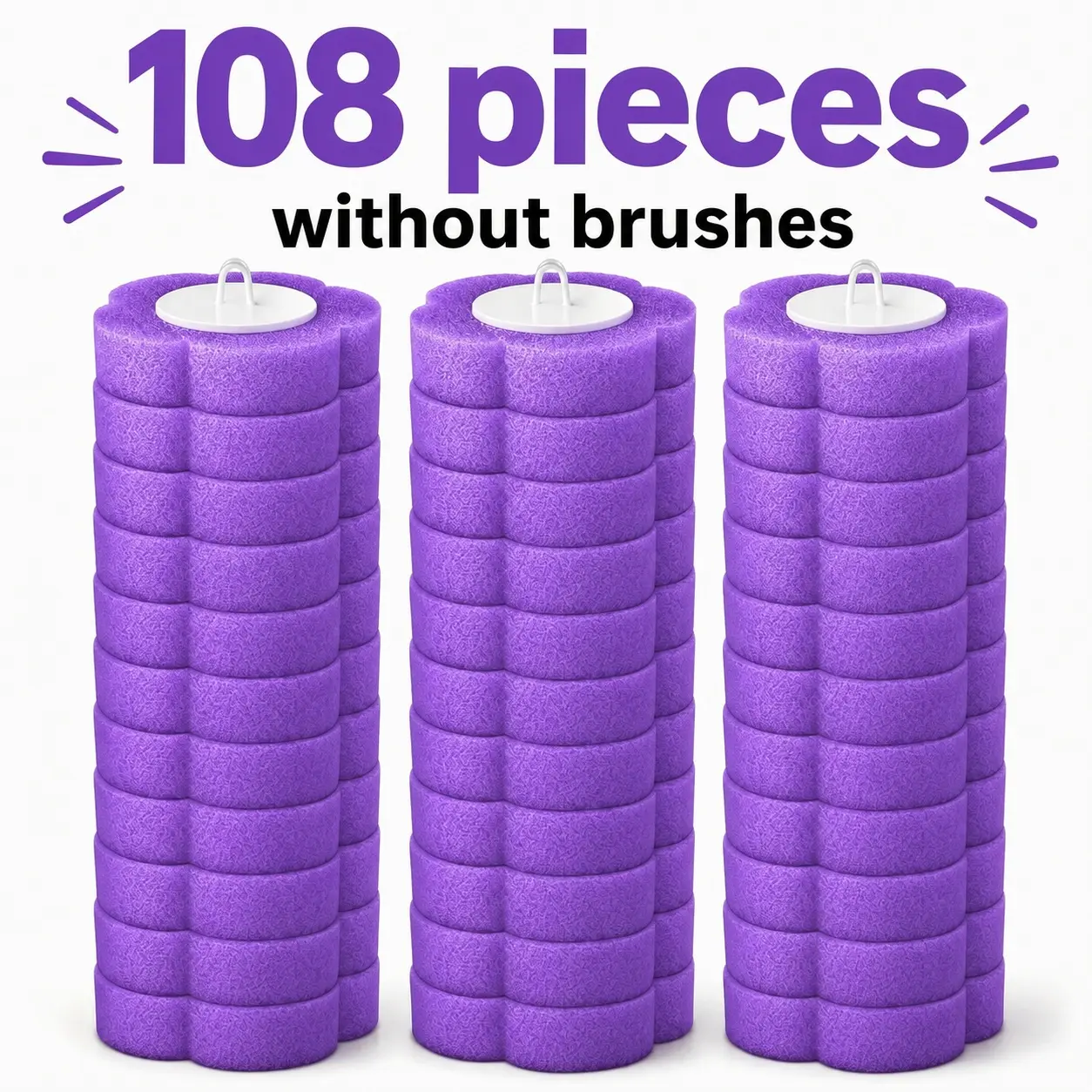 108pcs/72pcs/36pcs/24pcs Disposable Toilet Brush Heads, Toilet Bowl Wand Refills for Toilet and Bathroom Cleaning, Disposable Toilet Cleaner Refill Pads for Washroom Mats Brush Cleaning System brush refill