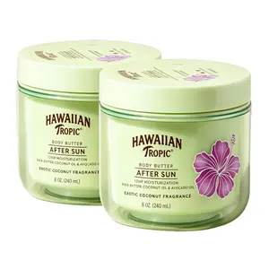 Tropic After Sun Body Butter with Coconut Oil, 8oz | Hawaiian Tropic After Sun Lotion, Beach Essentials, Summer Vacation Essentials, Tan Extender Lotion, Coconut Body Butter, 8oz