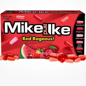 Mike and Ike Red Rageous Chewy Assorted Fruit Flavored Candy- 1 Box 4.25 oz