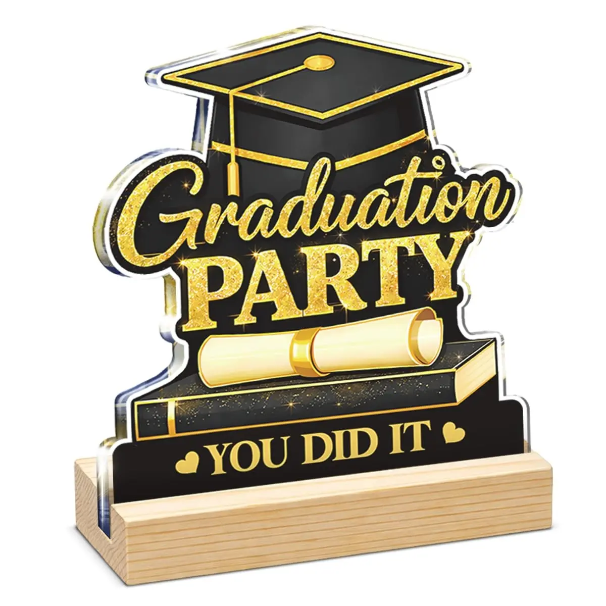 2026 Graduation Decoration, Acrylic Desk Sign 'you Did It,' Party Table Decor, Memorial Gift, Graduation Party Accessories, Acrylic Desktop Plaque, Acrylic Signage Plaque