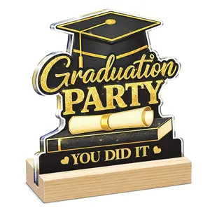 2026 Graduation Decoration, Acrylic Desk Sign 'you Did It,' Party Table Decor, Memorial Gift, Graduation Party Accessories, Acrylic Desktop Plaque, Acrylic Signage Plaque