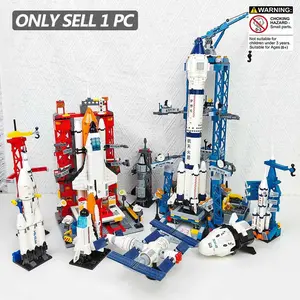 Space Exploration Space Shuttle Building Blocks Model Toy Set, Includes Space Station, Spaceship, Rocket Launch Pad, Easy Assembly, Ideal Gift