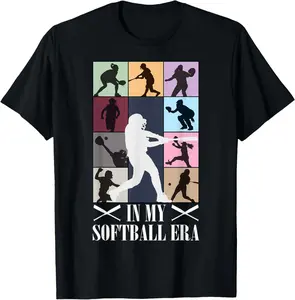 100% Cotton In My Softball Era Funny Softball Player Lover T-Shirt