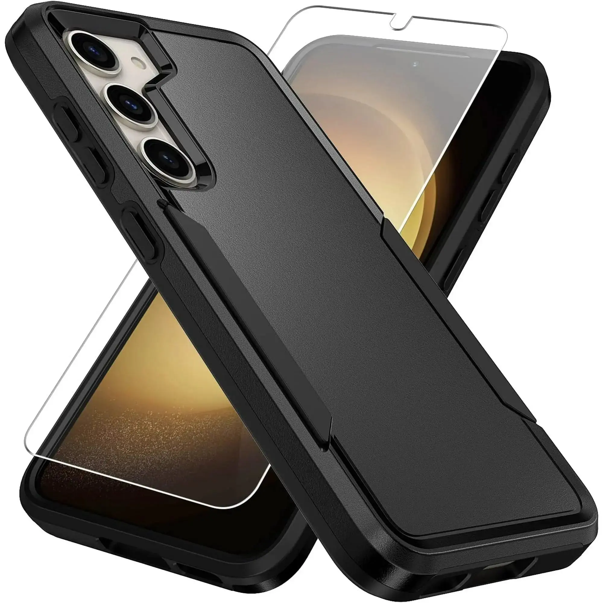 Entronix Samsung Galaxy S25 Case - Soft-Touch Sleek Bumper Cover & [1] Clear Screen Protector Tempered Wireless Protective Protection