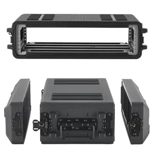 【Summervibes】VEVOR 2U Rack Case, 12 in Depth, Rackmount Flight Case Shallow Rack with Microphone Compartment, Polyethylene Construction, Recessed Latches, Easy Installation, for Amplifier, 8.7 in Internal Depth