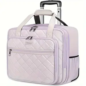 New Rolling Laptop Bag Women 17 3 Inch Rolling Briefcase For Women Waterproof Rolling Computer Bag Laptop Bag With Wheels For Work Travel College Business Overnight   Light Purple - Sports & Outdoors computer case