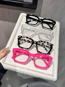 Women's Plastic Geometric Classic Full Frame Multicolor Fashion Glasses, Office Street Flash Music Festival Party Dating Accessories, Leopard Pattern Eyeglasses