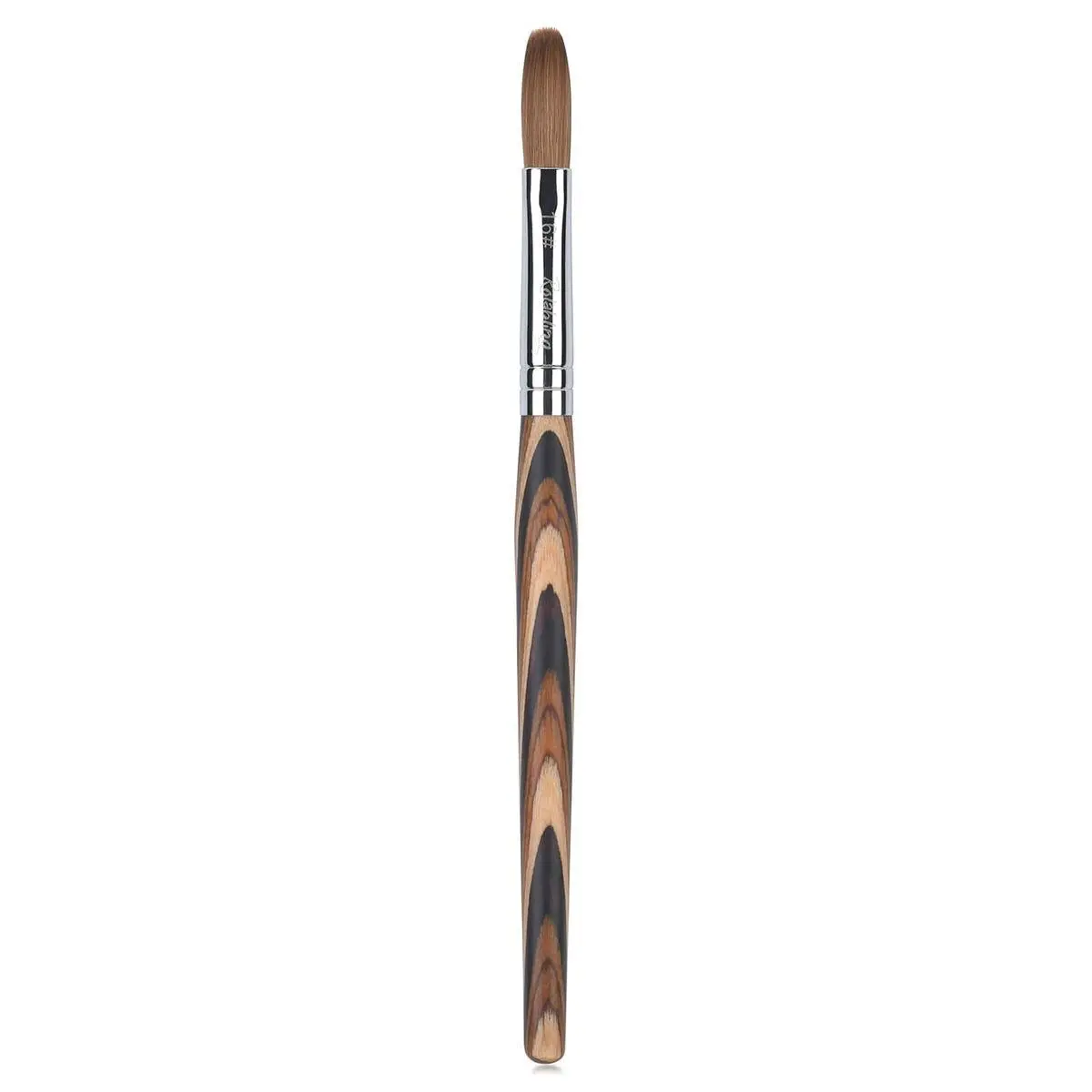 Acrylic Nail Brush Red Wooden Kolinsky Nail Brush Spiral Pattern Handle Nail Brushes for Acrylic Application Extension 3D Carving Manicure Tool for Salon or DIY at Home (16#)