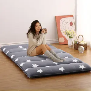 Japanese Futon Mattress, Twin/Full Size Futon Floor Mattress Japanese Style Floral Pattern Mattress for Floor, Tatami Mat, Sleeping Mattress Pad for Camping Travel, Star