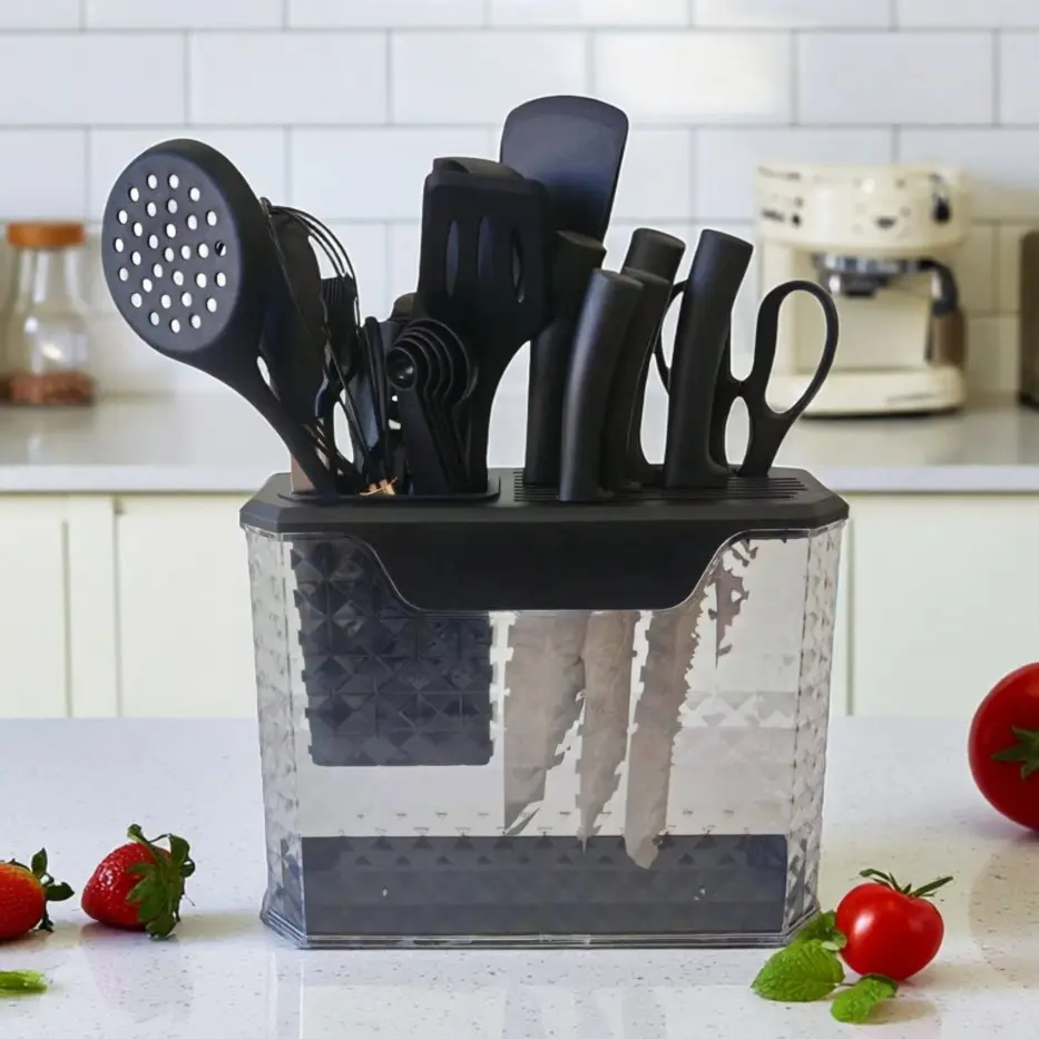 22-Piece Premium Kitchen Set black