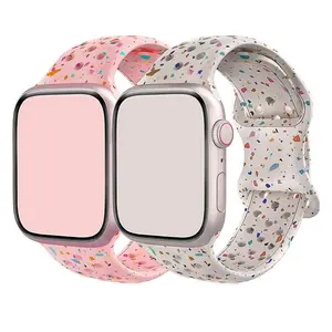 2 Piece Set Butterfly Buckle Watch Band for Apple Watch 38/40/41/42/44/45/46/49mm, Compatible with Series 1-10/ultra/se, Fashion Sport Strap, Watch Straps, Smartwatch Strap, Accessories