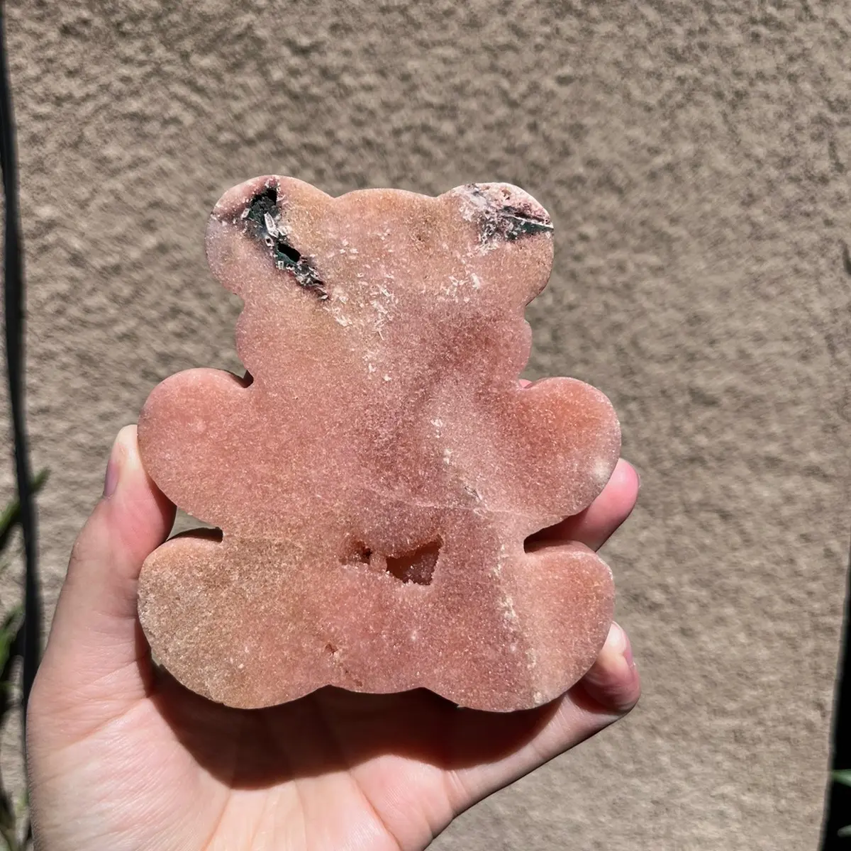 Large Pink Amethyst Crystal Bear