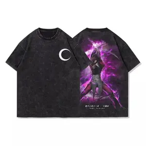 valentine shirts Arcade King of Fighters Bashenan Hachi Women Washed Old Cotton Retro High Street Short Sleeve T-Shirt Fashion