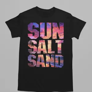 Sun Salt Sand Beach Tshirt - Beach-Themed Design for Summer Outings & Casual Wear Comfortable Fit for Beach Lovers
