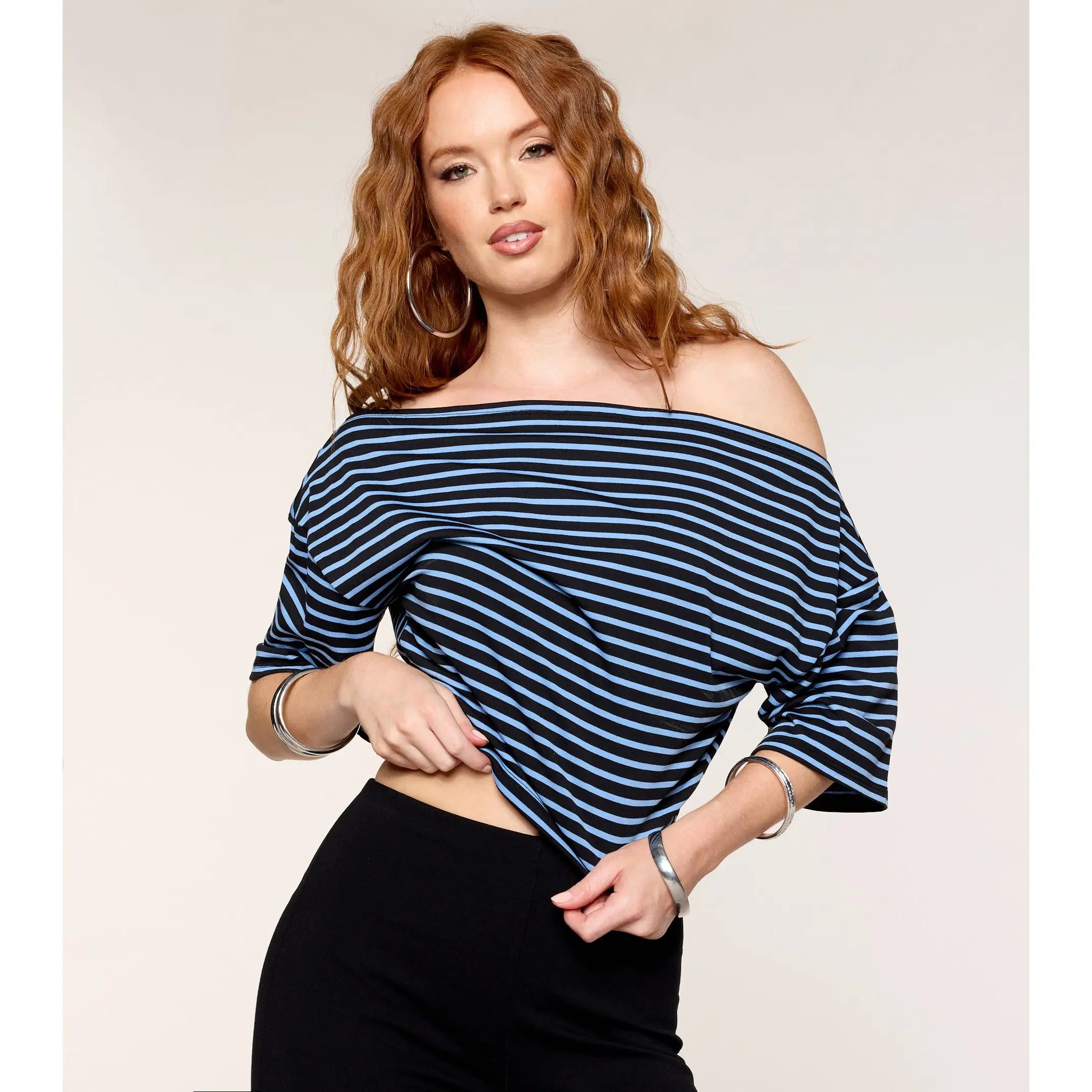 Plans Optional Striped Dolman Top