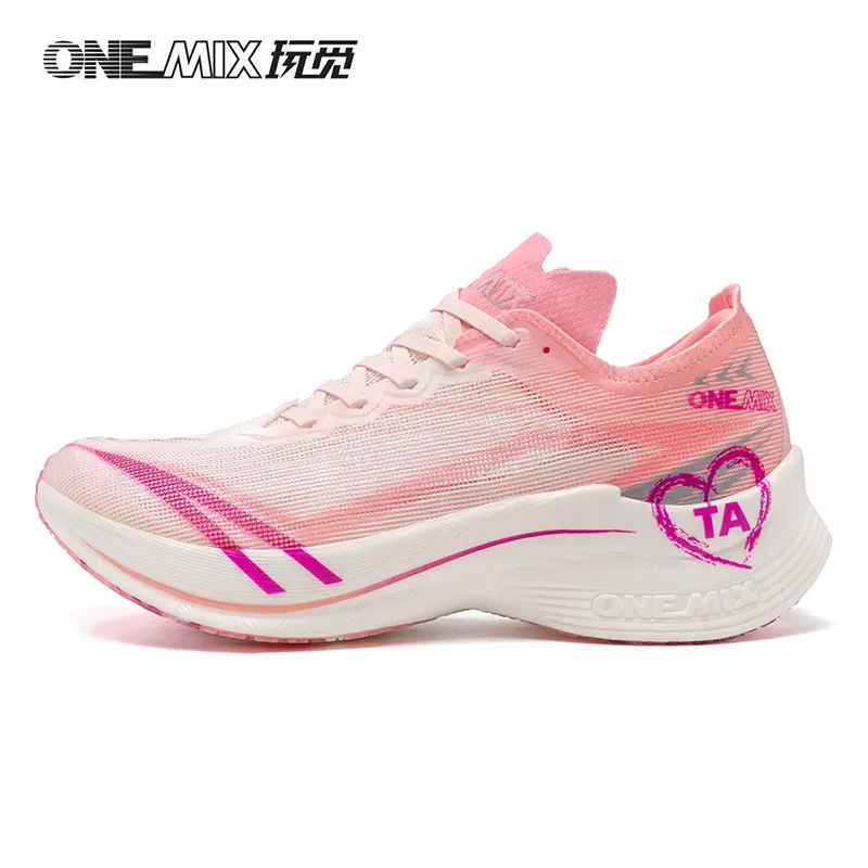 ONEMIX 24635 Marathon Running Shoe Ultralight TPU Carbon Plate Anti-Vibration Adhesive Twisting System for Shock Absorption Stability Breathable Technology