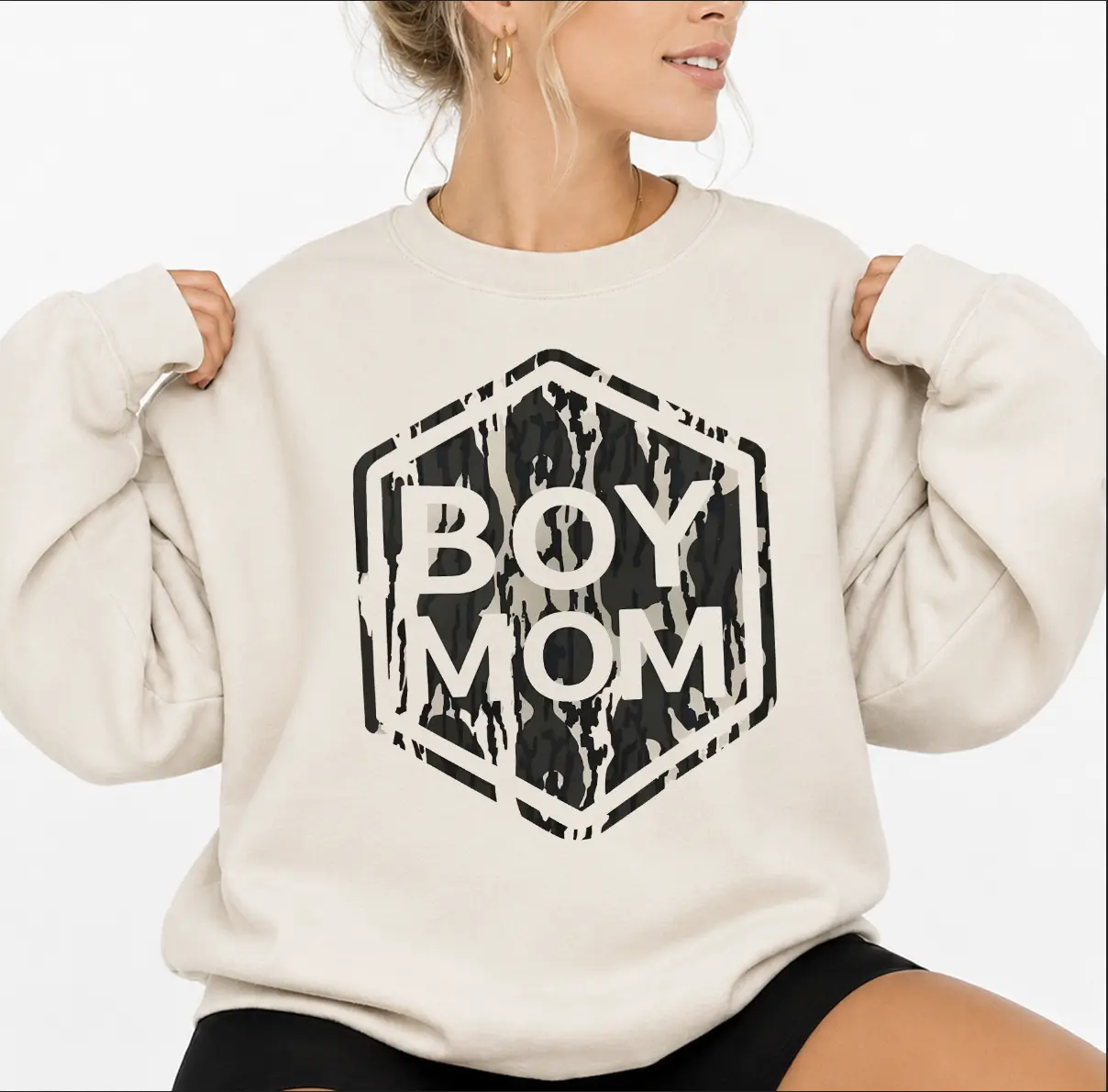 Women's Hooded Sweatshirt in Retro Bottomland Print - Classic Fit Unisex Pullover with Spandex Stretch & Soft Cotton Blend, Crew Neck, Digital Print, Graphic Print