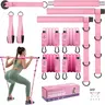Pilates Bar Kit with Resistance Bands, Workout Bands, Heavy Exercise Bands, Fitness Bands, Adjustable Exercise Stick for Full Body Toning, Portable Home Gym Equipment, Exercise Gear, Working Out Equipment, Muscle Training Equipment for Men & Women