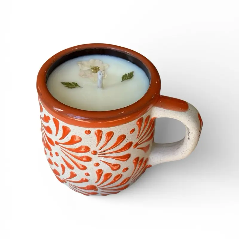 Rosemary Mint Scented Orange Mug Scented Candle 12 oz