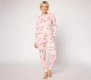 Cuddl Duds Bliss Knit Crew Neck & Jogger PJ Set