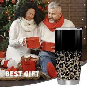 1 pack, 20 oz/590 ml, leopard print thermos cup, stainless steel coffee cup with lid, perfect for women and friends for birthday and Christmas gifts, Mother's Day gifts