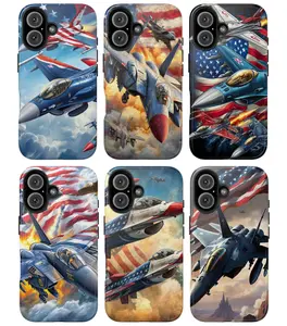 Military Jet Tough Phone Case for iPhone 15 16 17, USA Fighter Aircraft Protective Cover, Patriotic Air Force Plane Phone Case, Aviation Inspired Design for Men, Pilot Gift Accessory
