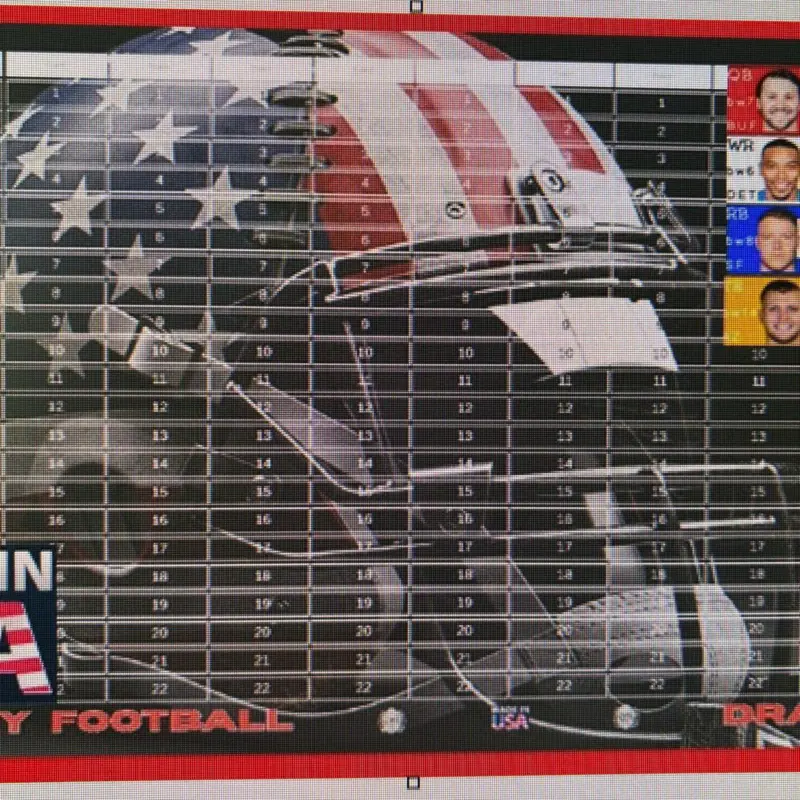 Fantasy Football Draft Party Board Kit 2026 XL 4"x1" Stickers w/ Top Rookies