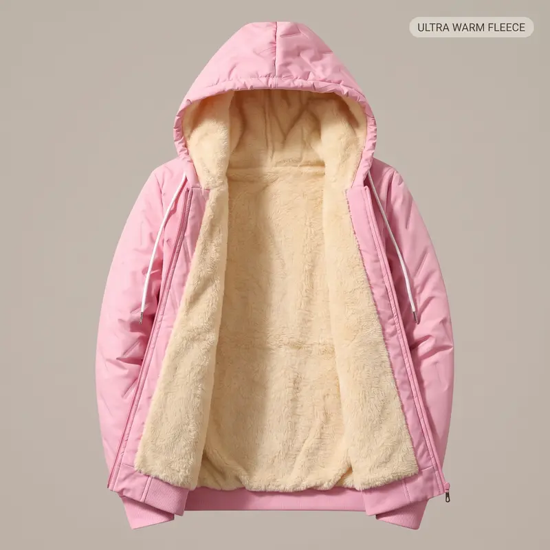 【JOGWAVE】Women’s Thick Padded Full-Zip Hooded Jacket | Windproof & Warm Winter Heavyweight Coat XS-2XL