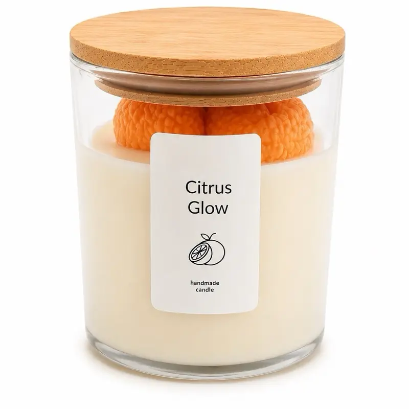 Citrus  Glow Scented Candle, Long-Lasting Soy Wax Candle for Home Fragrance & Relaxation