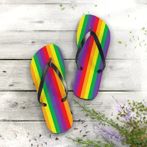 Gay Pride Flip Flops Vibrant Rainbow Pattern Boy Shoe