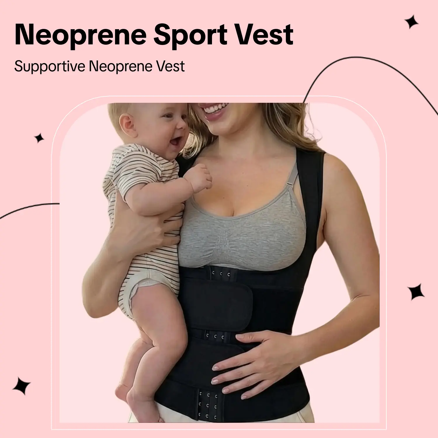 Women’s Sleeveless Neoprene Adjustable Vest – Casual Supportive Tank Top for Daily Wear