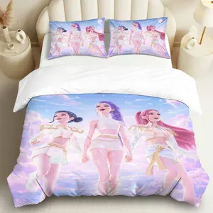 3PCS Duvet Cover Set, 1 Duvet+2 Pillowcases(Without filler), Fantasy Dream Pink Sky Sparkle theme, Christmas bedding set, Magical ethereal celestial Suitable for decoration bedroom living room guest room lounge