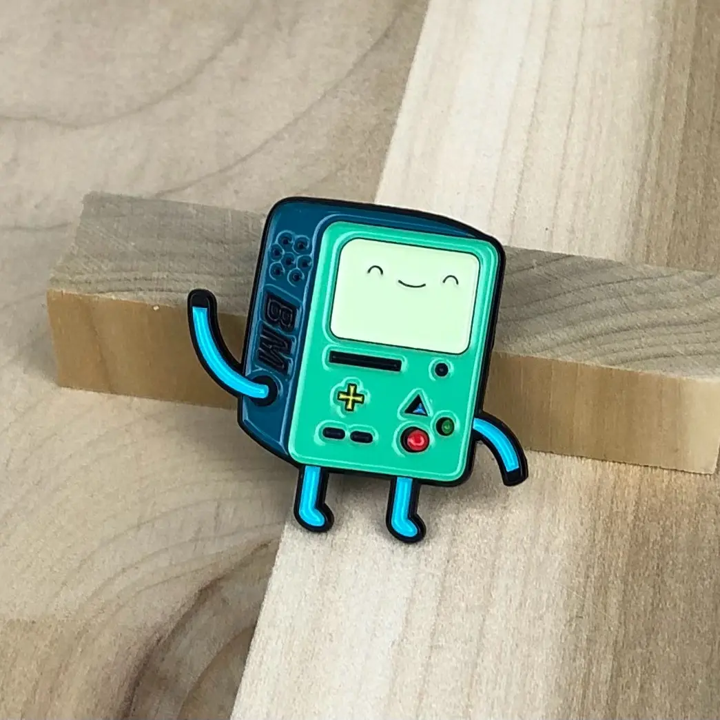 Adventure Time B.M.O. Enamel Pin - Colorful 1.5 inch collar clip for fans
