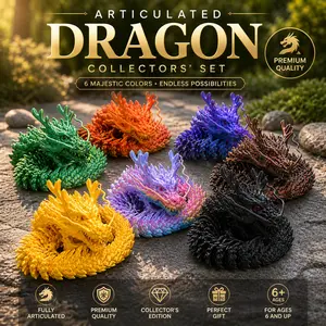 80cm 3D Printed Giant Dragon Articulating Animal Figurine - Decorative Sculpture Ornament with Movable Parts, Movable Mouth, Realistic Eyes, Multicolor Look, Home Decor for Wedding, Garden Gifts