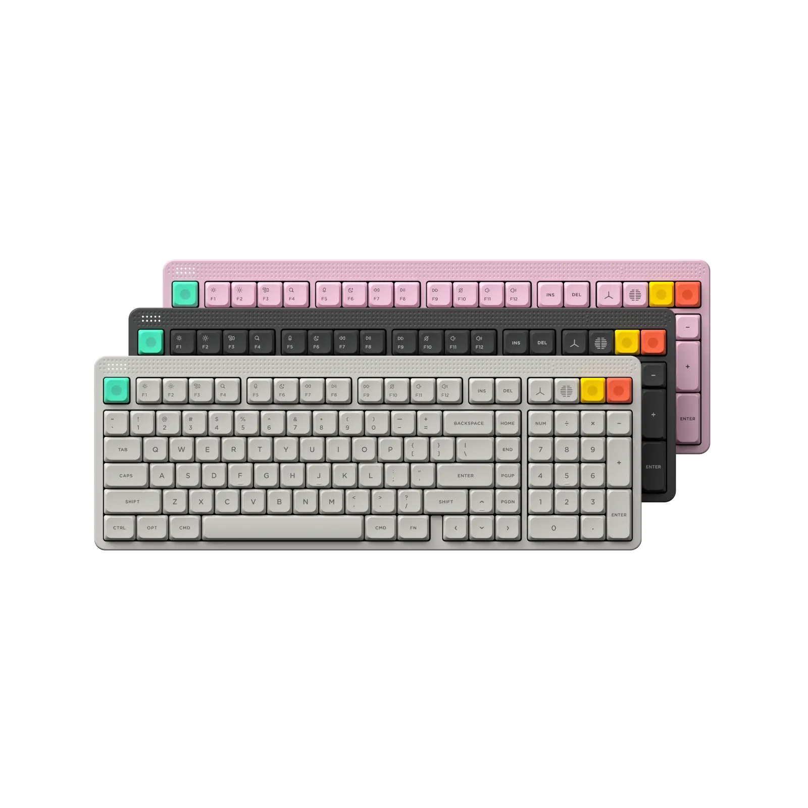 NuPhy Node100 Wireless Low Profile Mechanical Keyboard - 103-Key Hot Swappable Custom Keyboard, Keyboards for Work, PBT Keycaps, RGB Backlit, Touch Gesture Support, Bluetooth/2.4GHz/USB-C Connectivity